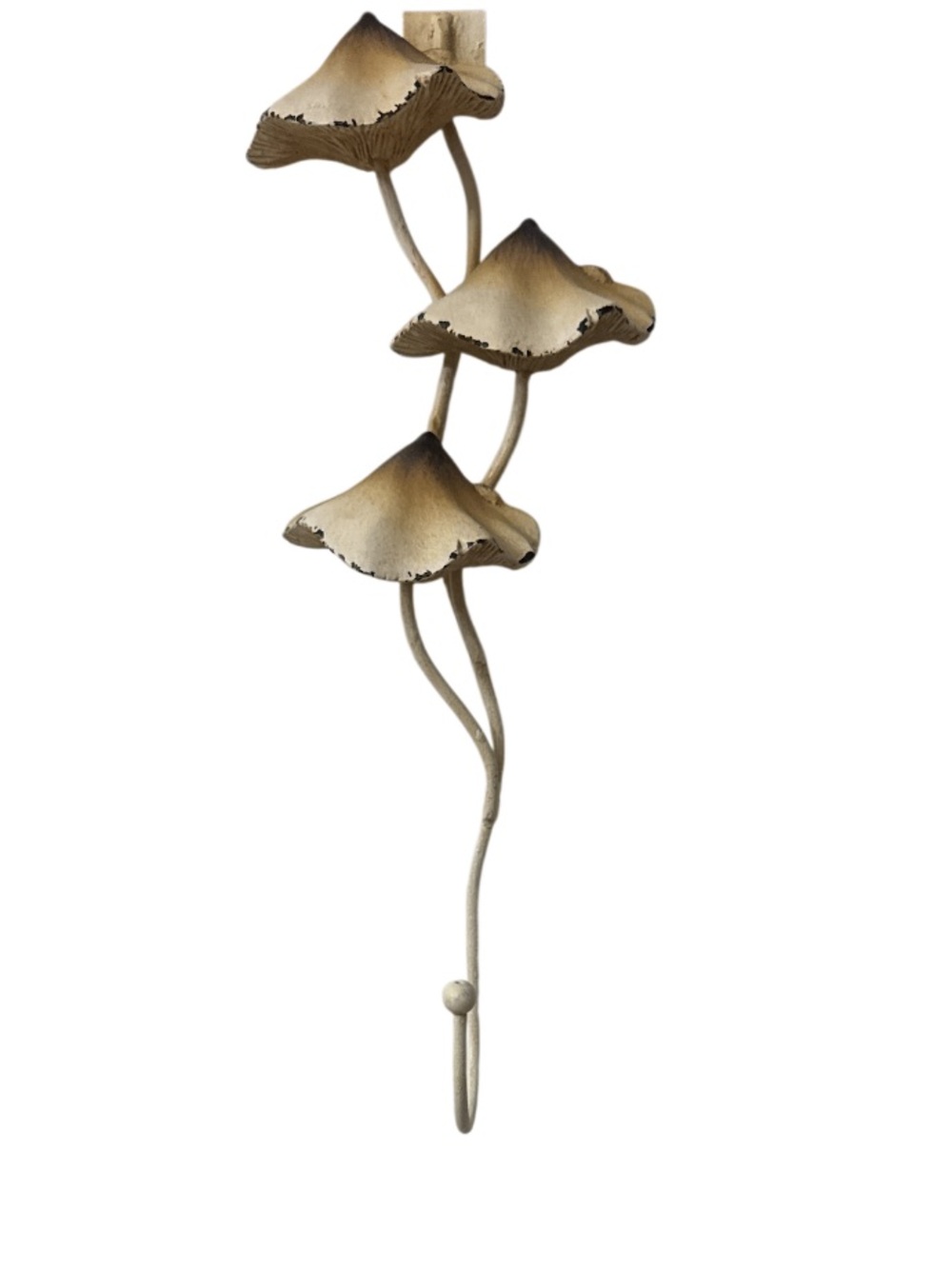 Neutral Beige Metal Mushroom Over Door Wreath Hook - Decorative Home Wall Decor